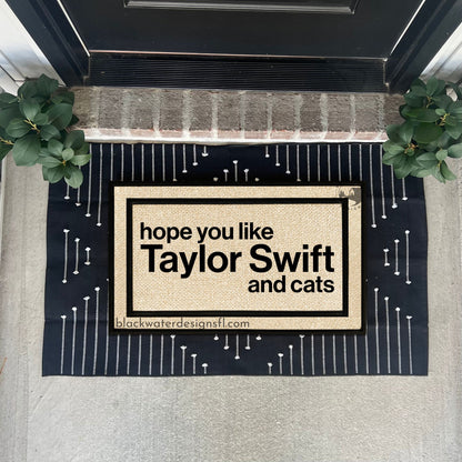 Hope You Like and Cats All Weather Doormat (Midnights)