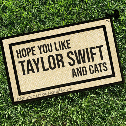 Hope You Like and Cats All Weather Doormat (Red)