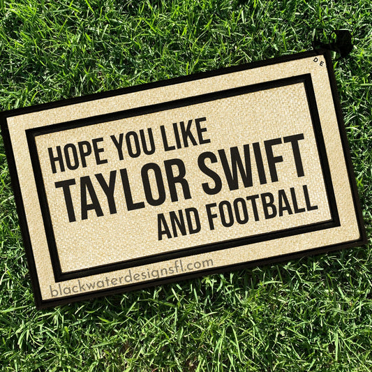 Hope You Like and Football All Weather Doormat (Red)