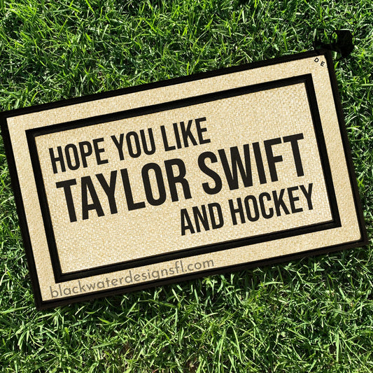 Hope You Like and Hockey (Red Inspired) All Weather Doormat