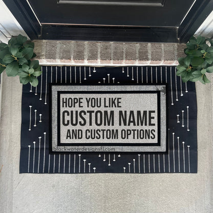 Hope You Like (Red Inspired) and Custom Options All Weather Doormat