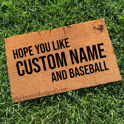 Hope You Like and Baseball (Red Inspired) Doormat