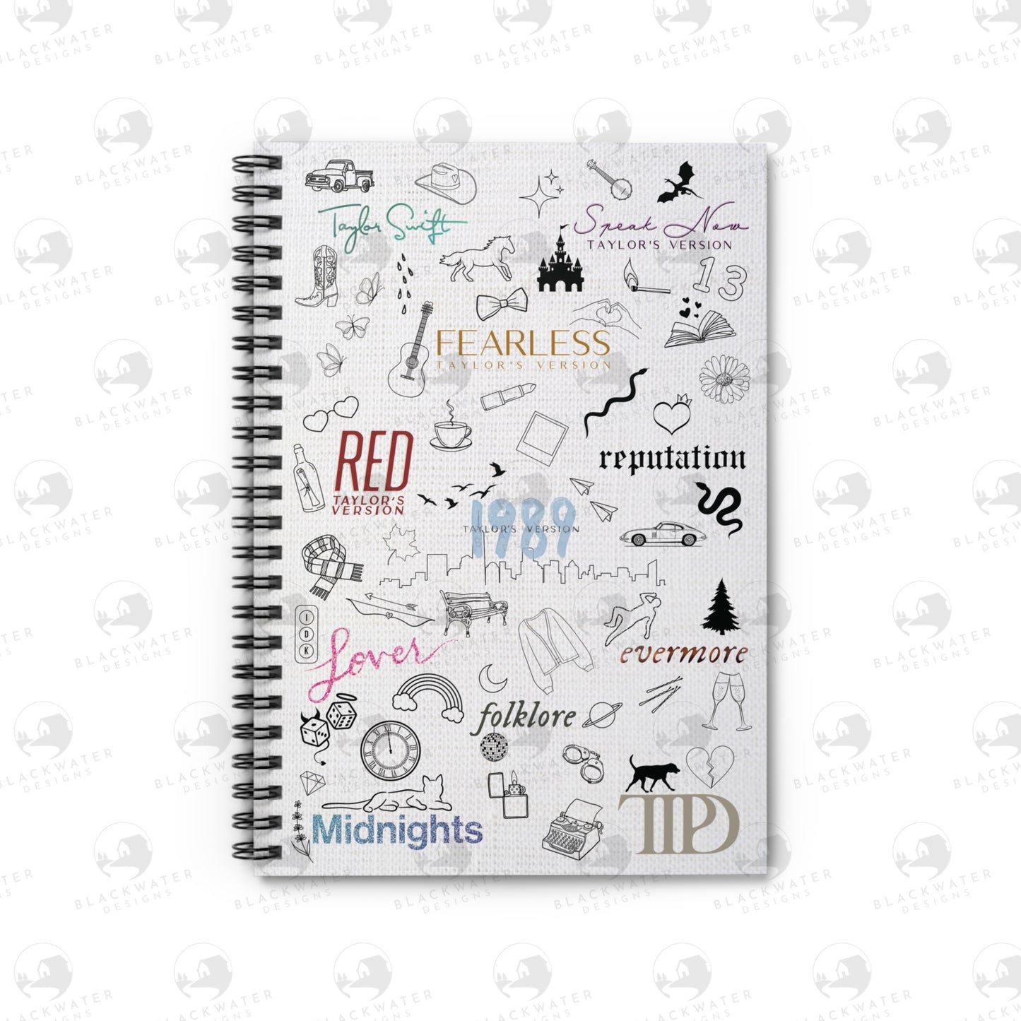 TS Doodles Spiral Notebook - Ruled Line