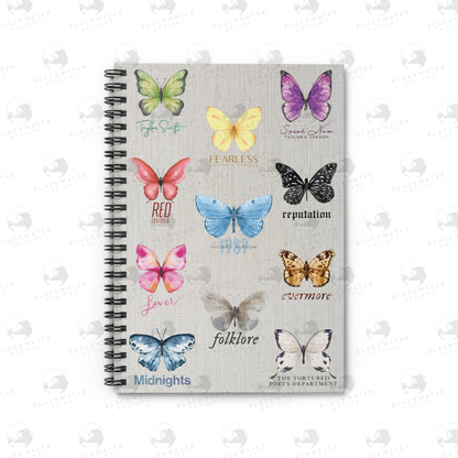 TS Butterflies Spiral Notebook - Ruled Line