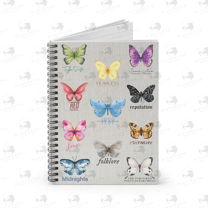 TS Butterflies Spiral Notebook - Ruled Line