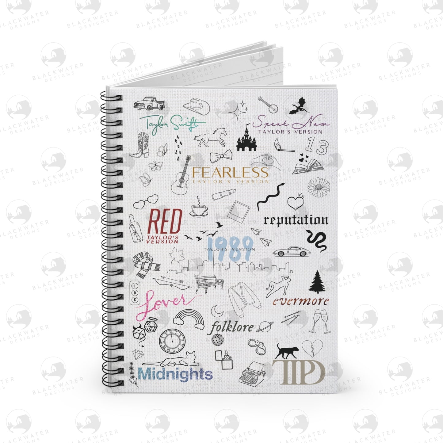 TS Doodles Spiral Notebook - Ruled Line