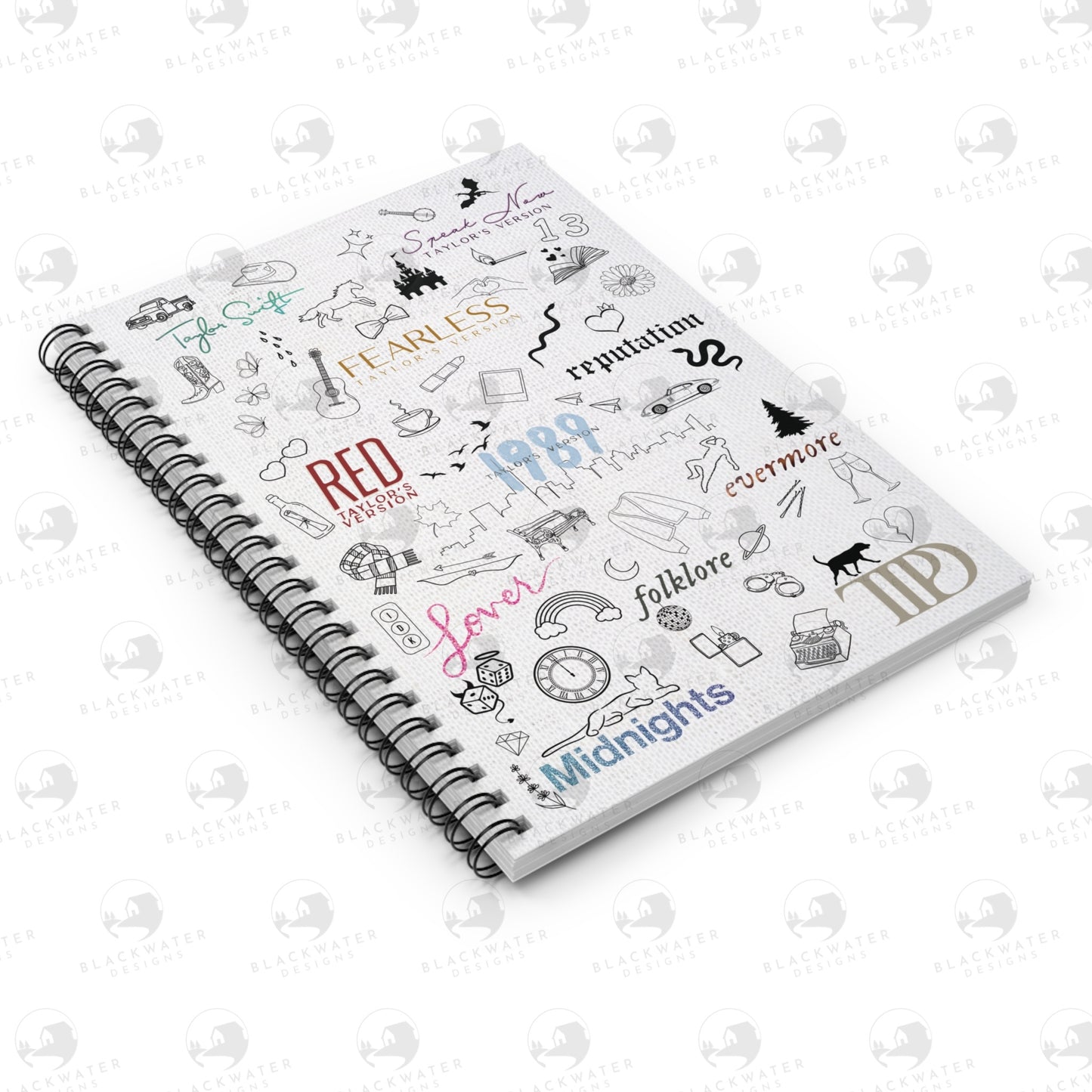 TS Doodles Spiral Notebook - Ruled Line