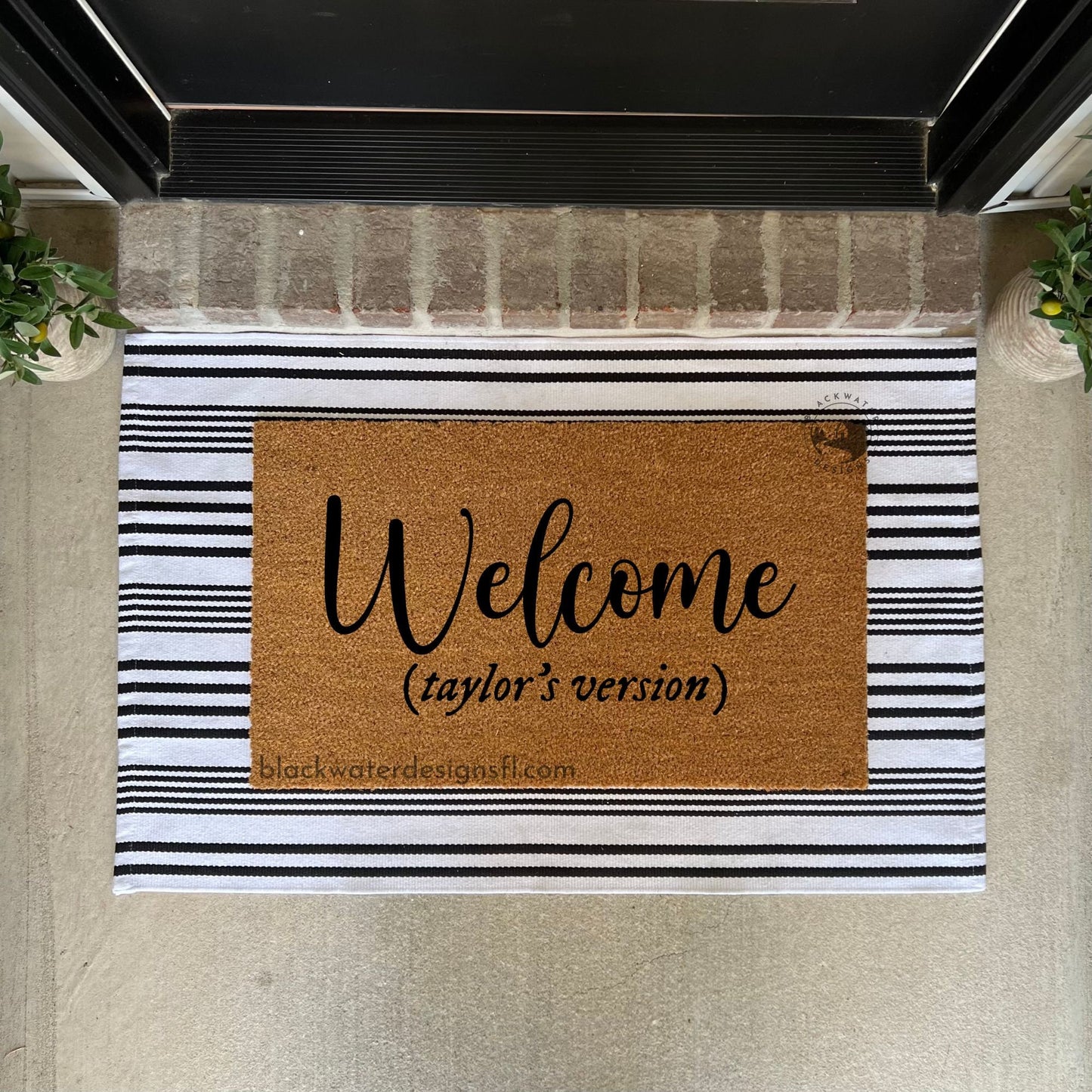 Welcome (TV) Doormat, Welcome Mat, Folklore Door Mat, Entryway Rug, Porch Decor, Housewarming Gift, Hand Painted