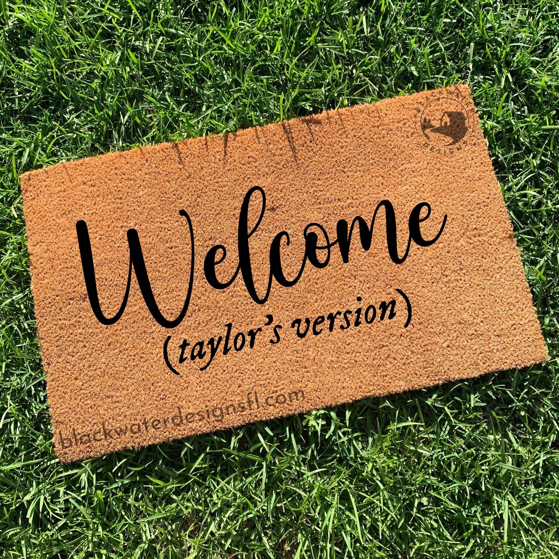 Welcome (TV) Doormat, Welcome Mat, Folklore Door Mat, Entryway Rug, Porch Decor, Housewarming Gift, Hand Painted