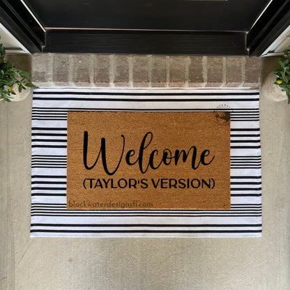 Welcome (TV) Doormat, Welcome Mat, Fearless Door Mat, Entryway Rug, Porch Decor, Housewarming Gift, Hand Painted