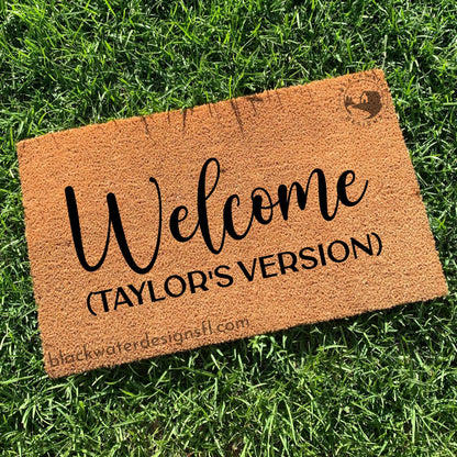 Welcome (TV) Doormat, Welcome Mat, Fearless Door Mat, Entryway Rug, Porch Decor, Housewarming Gift, Hand Painted