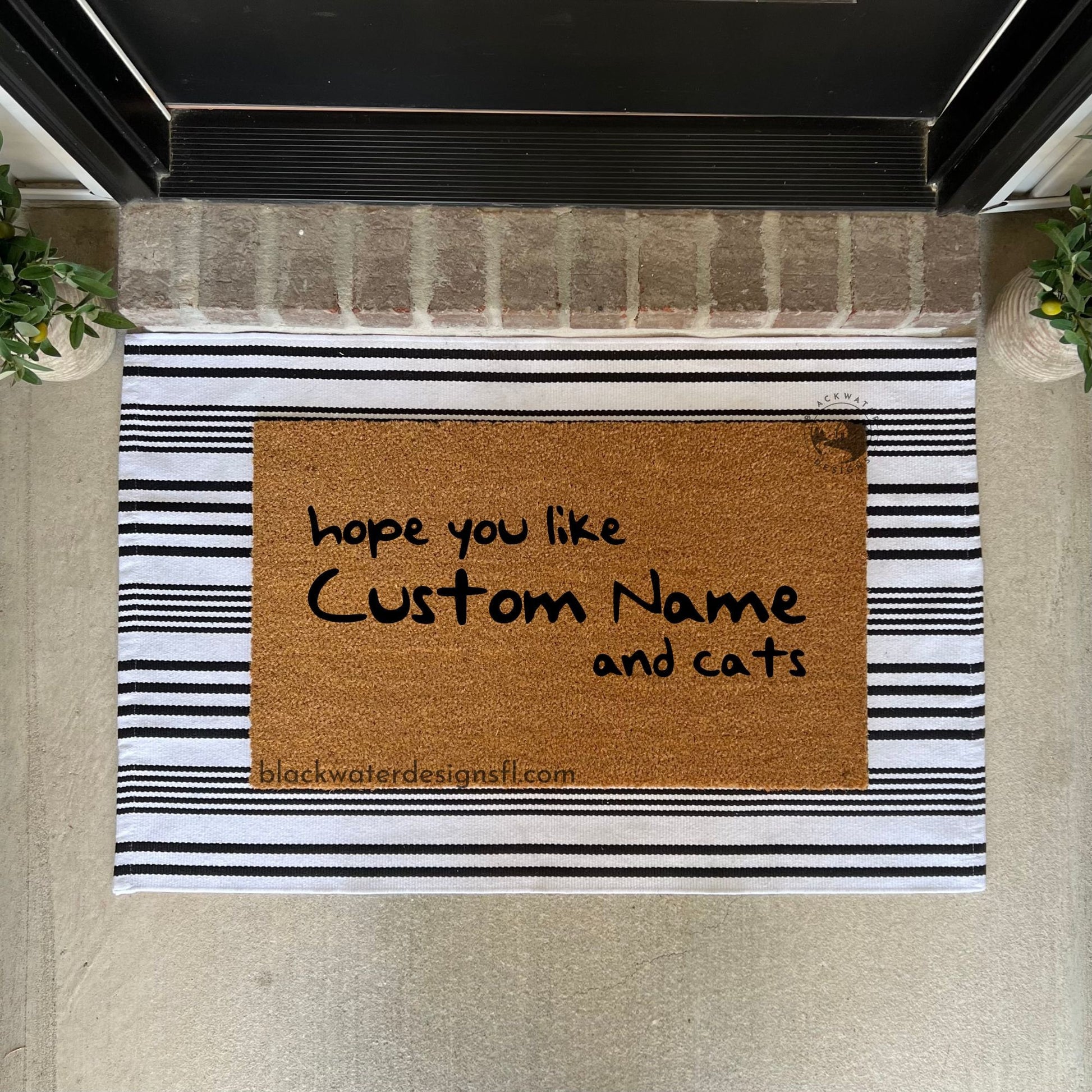 Hope You Like and Cats Doormat, 1989 Welcome Mat, Door Mat, Entryway Rug, Porch Decor, Housewarming Gift, Hand Painted