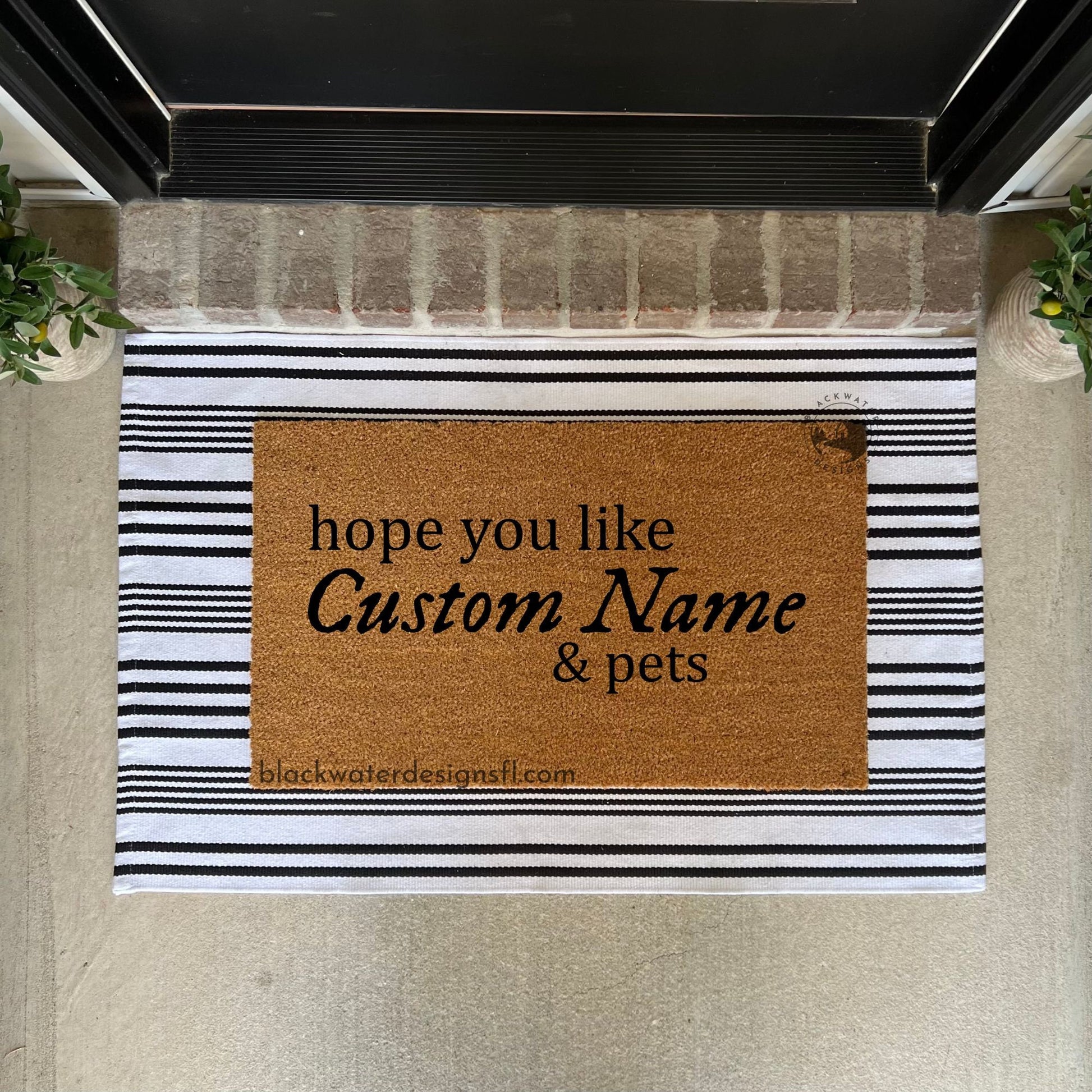 Hope You Like & Pets Doormat, Welcome Mat, FolkMore Door Mat, Entryway Rug, Porch Decor, Housewarming Gift, Hand Painted