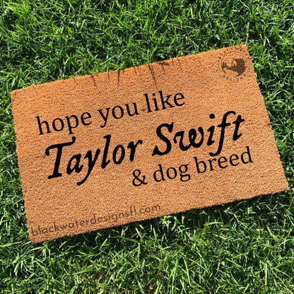 Hope You Like & Dog Breeds Doormat, Welcome Mat, FolkMore Door Mat, Entryway Rug, Porch Decor, Housewarming Gift, Hand Painted