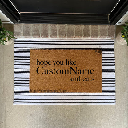 Hope You Like And Cats Doormat, TTPD Welcome Mat, Door Mat, Entryway Rug, Porch Decor, Housewarming Gift, Hand Painted