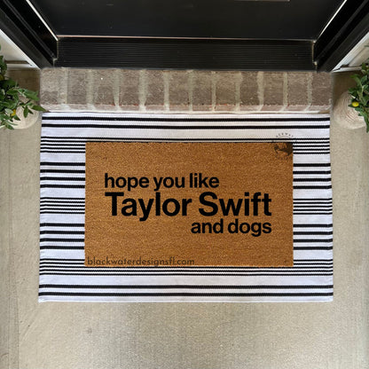 Hope You Like And Dogs Doormat, Eras Welcome Mat, Door Mat, Entryway Rug, Porch Decor, Housewarming Gift, Hand Painted