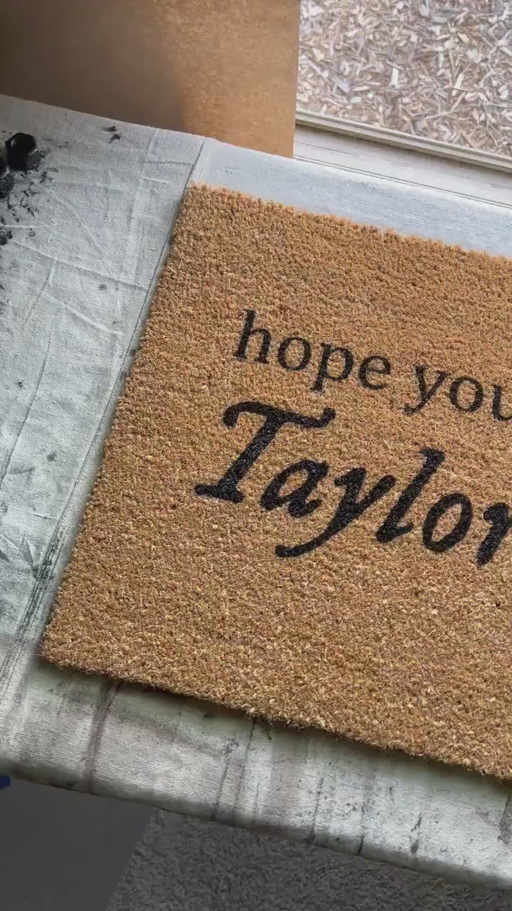 Hope You Like Doormat, Welcome Mat, FolkMore Door Mat, Entryway Rug, Porch Decor, Housewarming Gift, Hand Painted